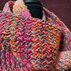 Long Loom Knit Soft Pink Scarf