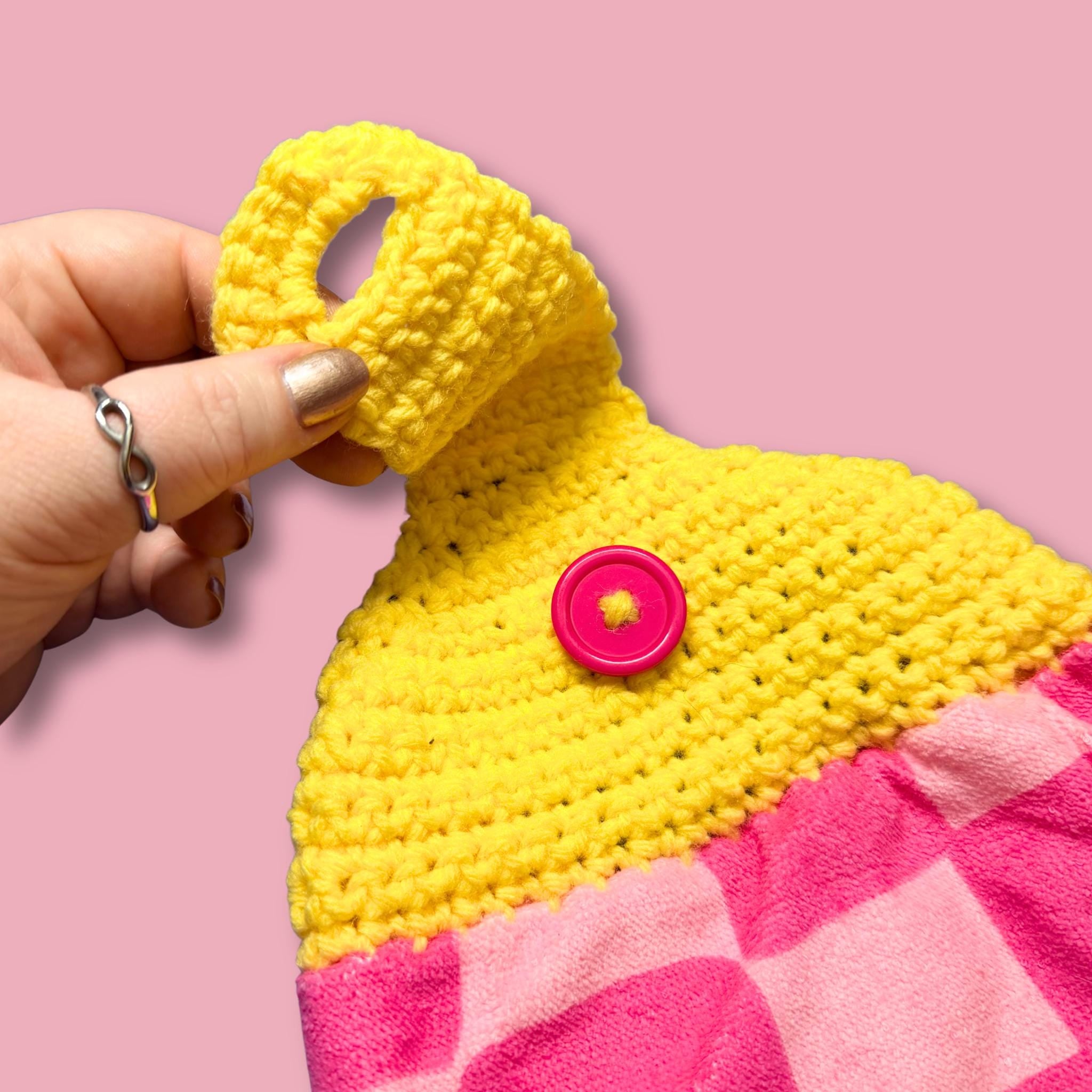 Pink Y2K Smiley Hand Towel