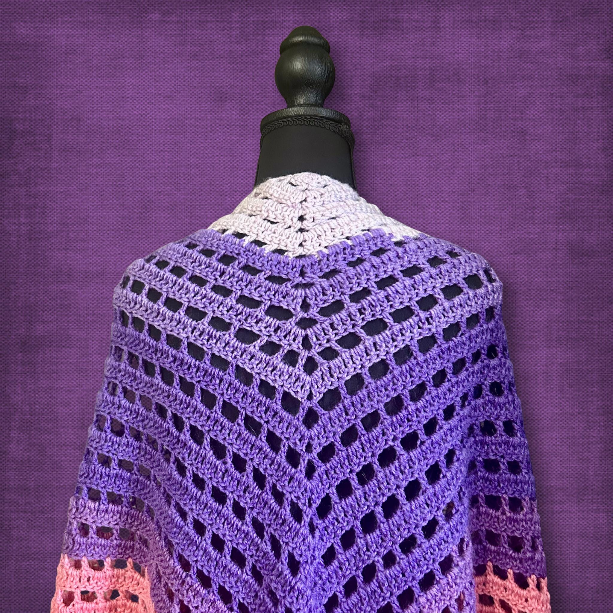 Blushing Pink and Purple Shawl