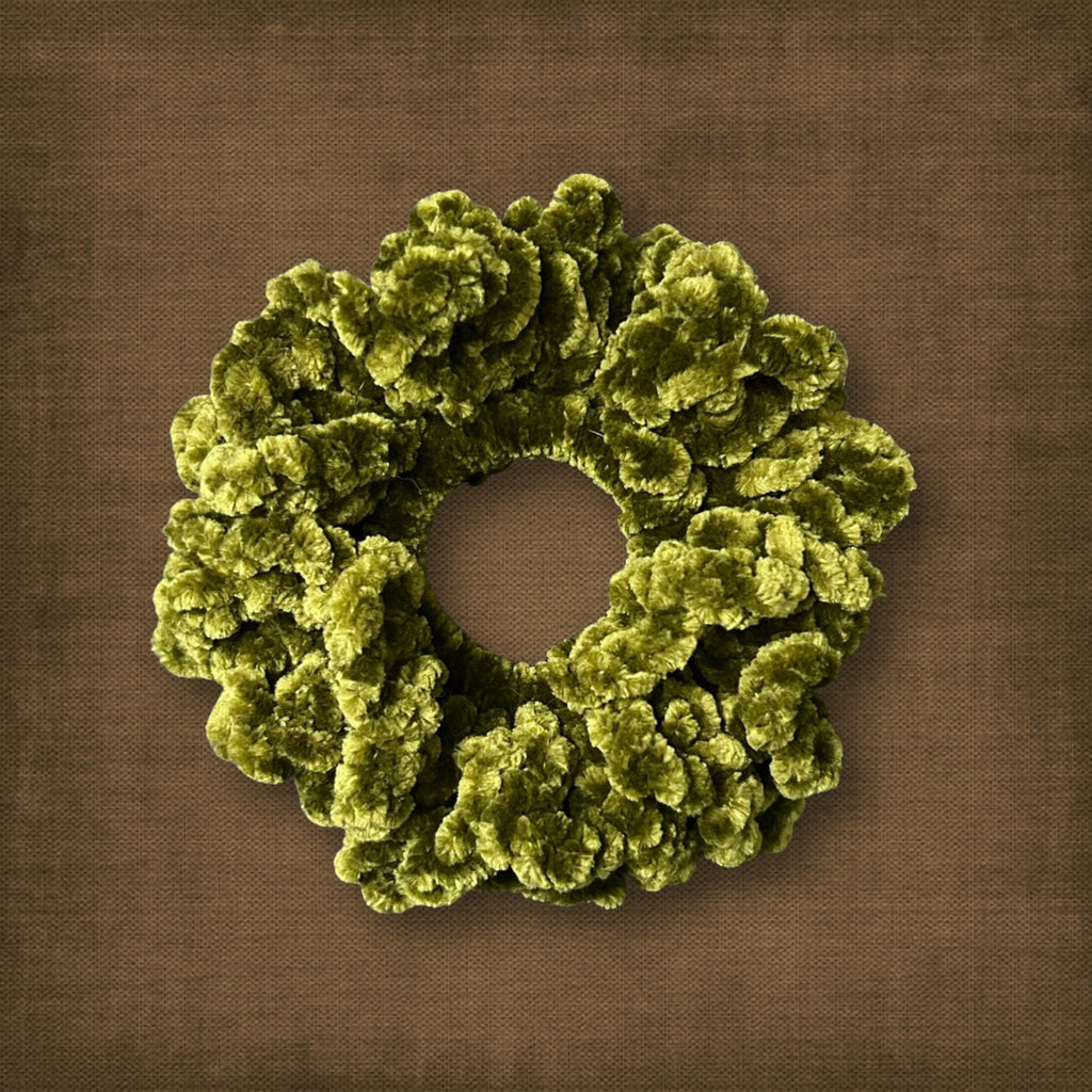 Green Velvet Hair Scrunchie