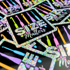 3" Glitter Sticker Size Matters