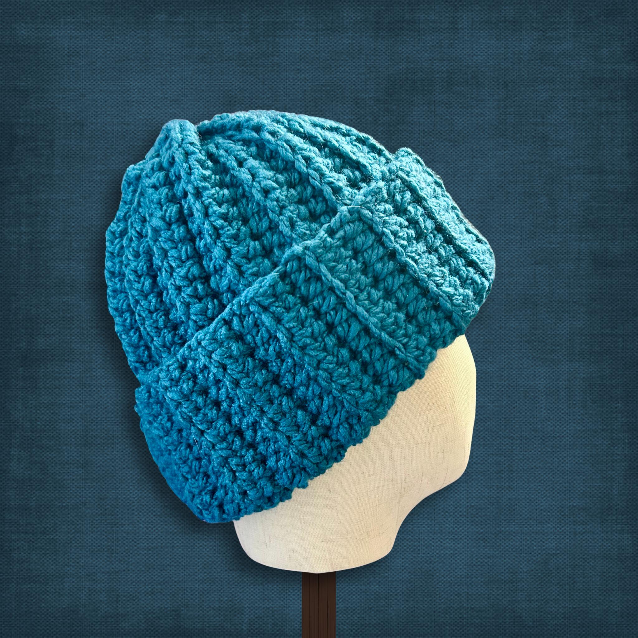 L/XL Adult Teal Blue Beanie