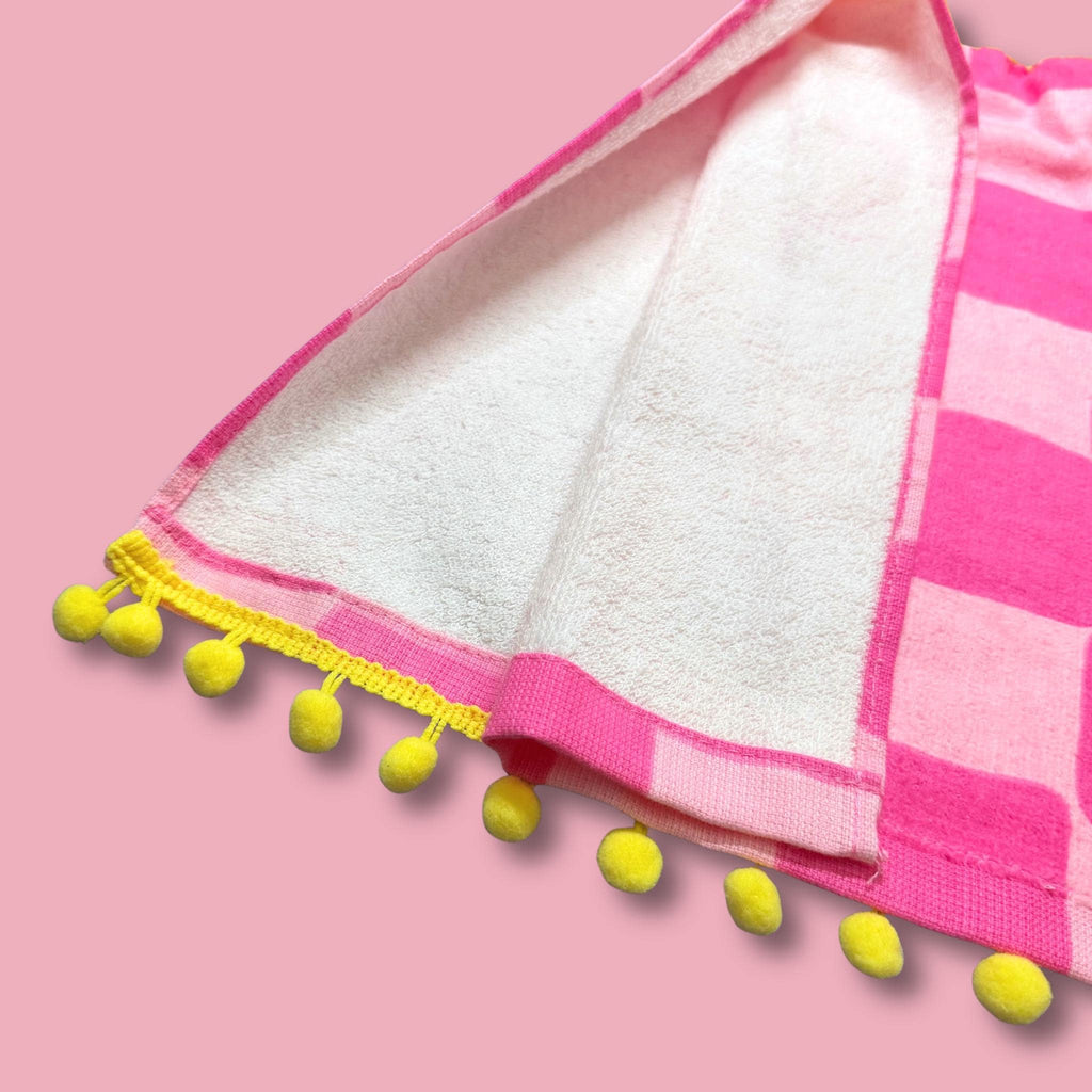 Pink Y2K Smiley Hand Towel