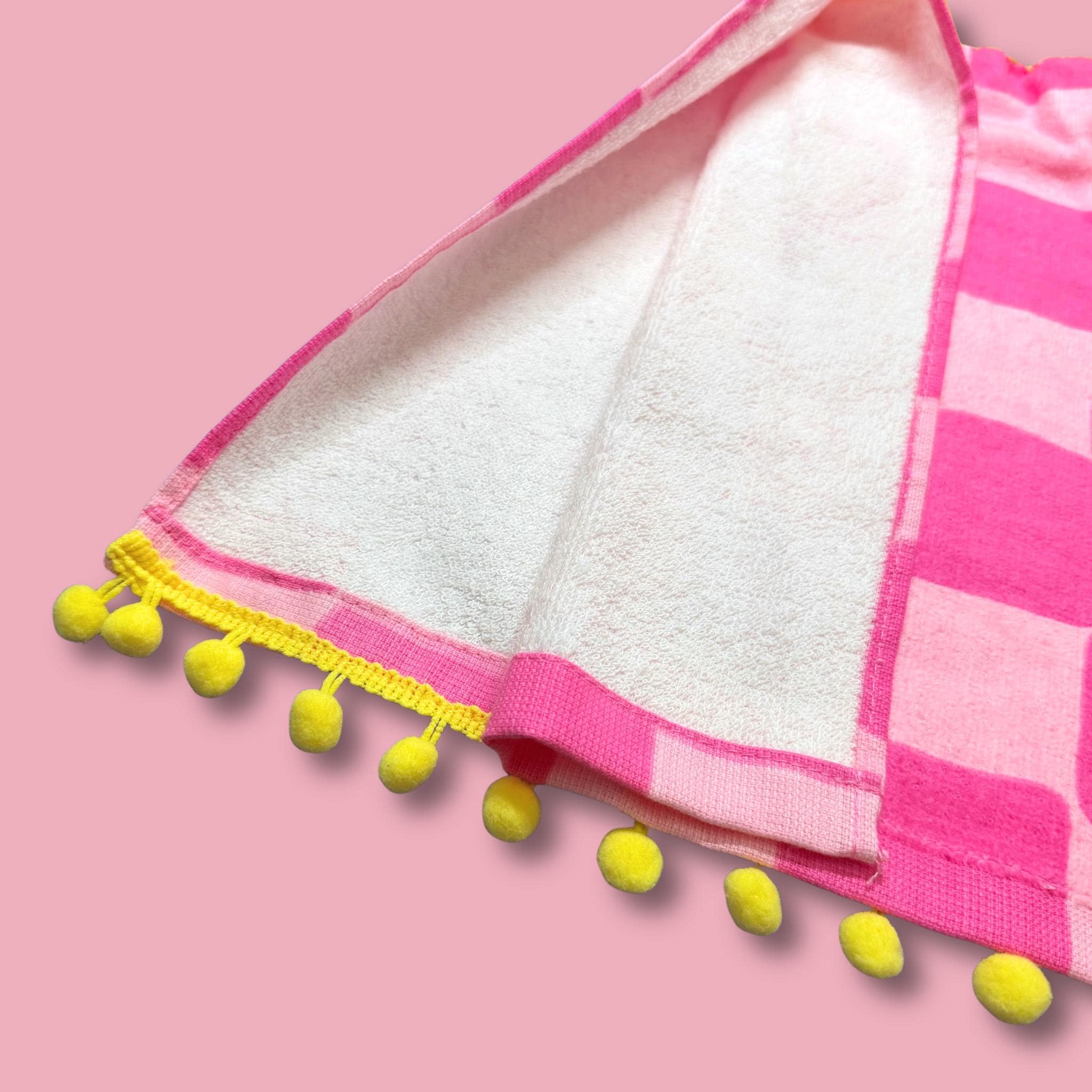 Pink Y2K Smiley Hand Towel