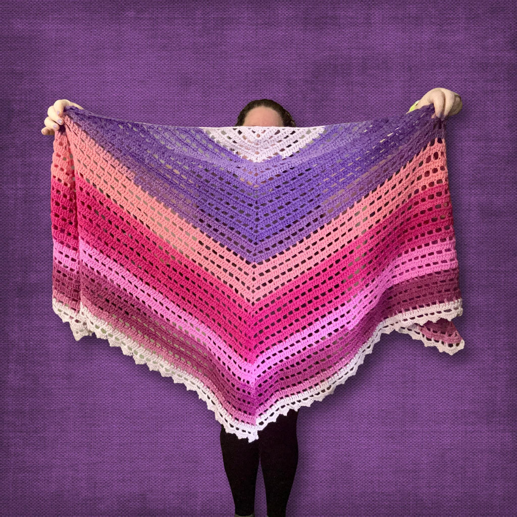 Blushing Pink and Purple Shawl