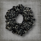Velvet Black Gray Scrunchie