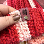 L/XL Adult Pink Heart Beanie
