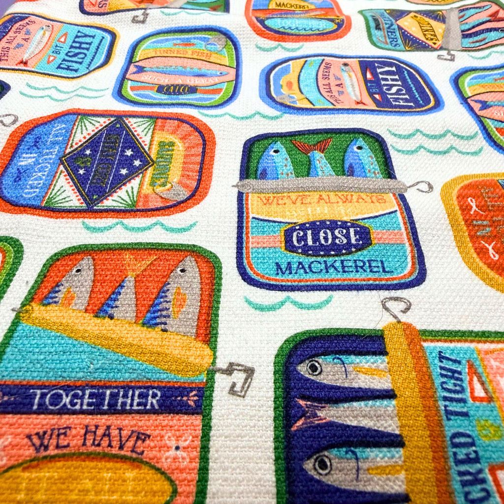 Canned Sardines Yellow Kitchen Towel