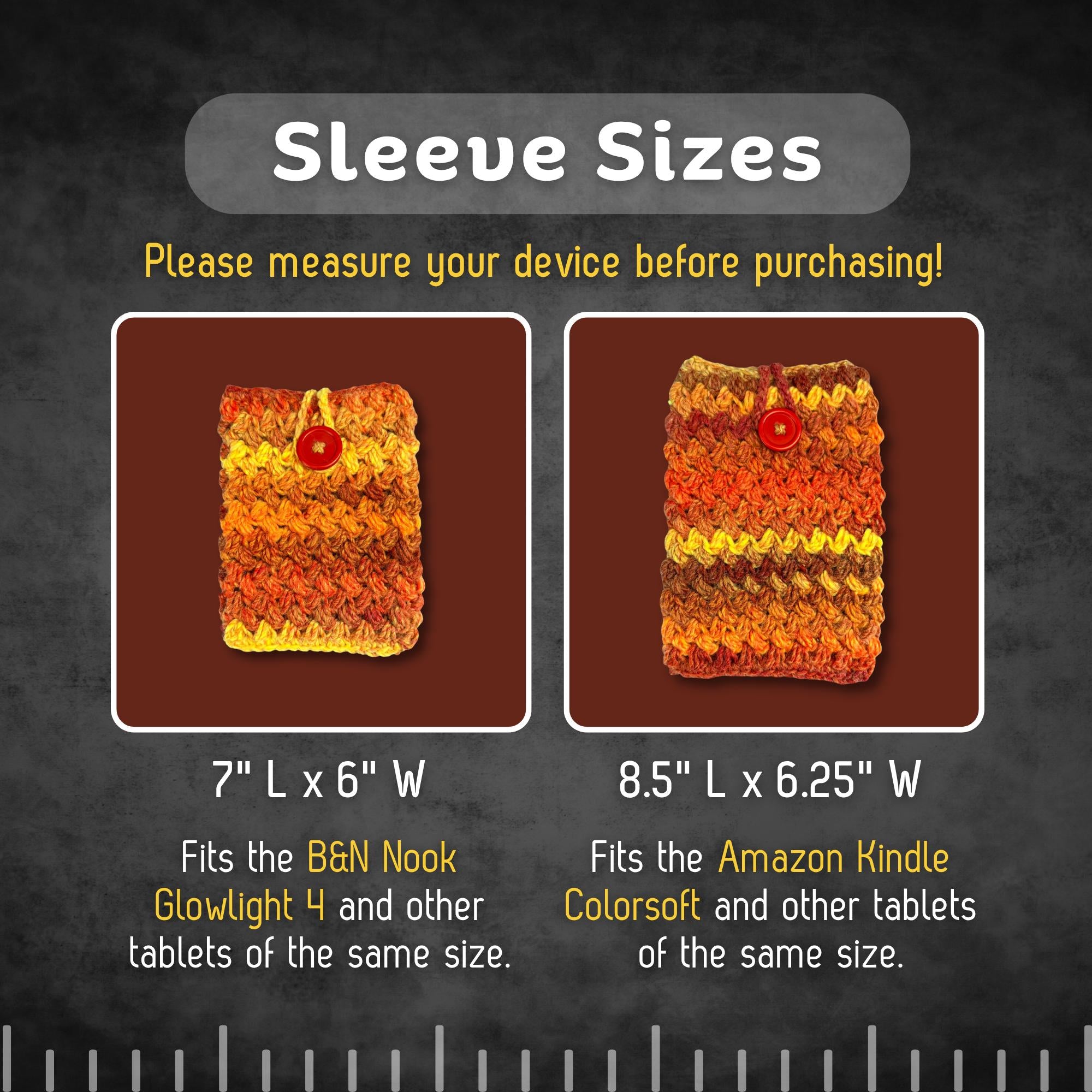 Fire Orange Nook / Kindle E-Reader Sleeve