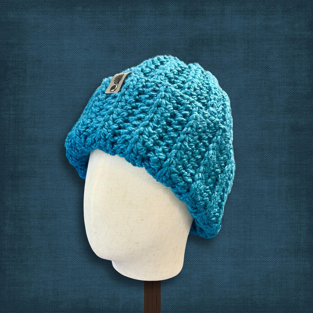 L/XL Adult Teal Blue Beanie
