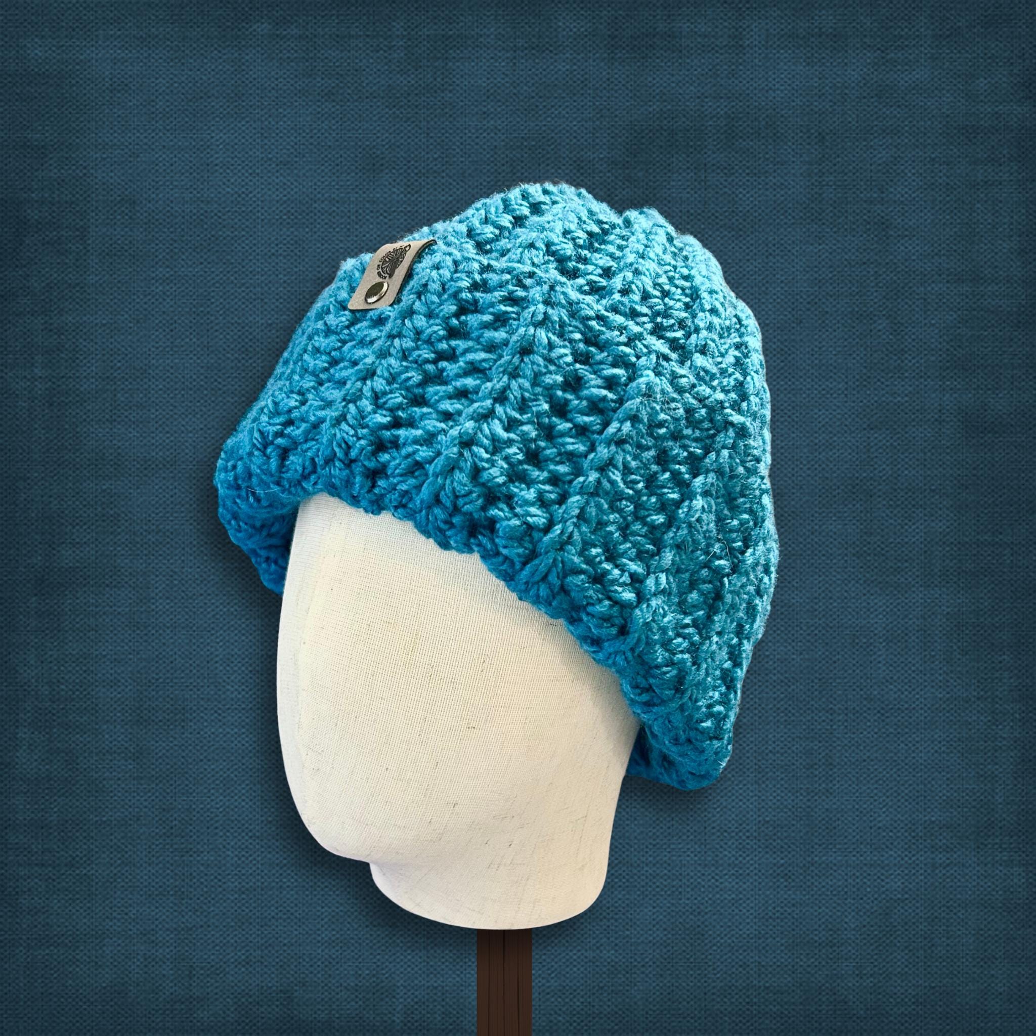 L/XL Adult Teal Blue Beanie