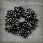 Velvet Black Gray Scrunchie