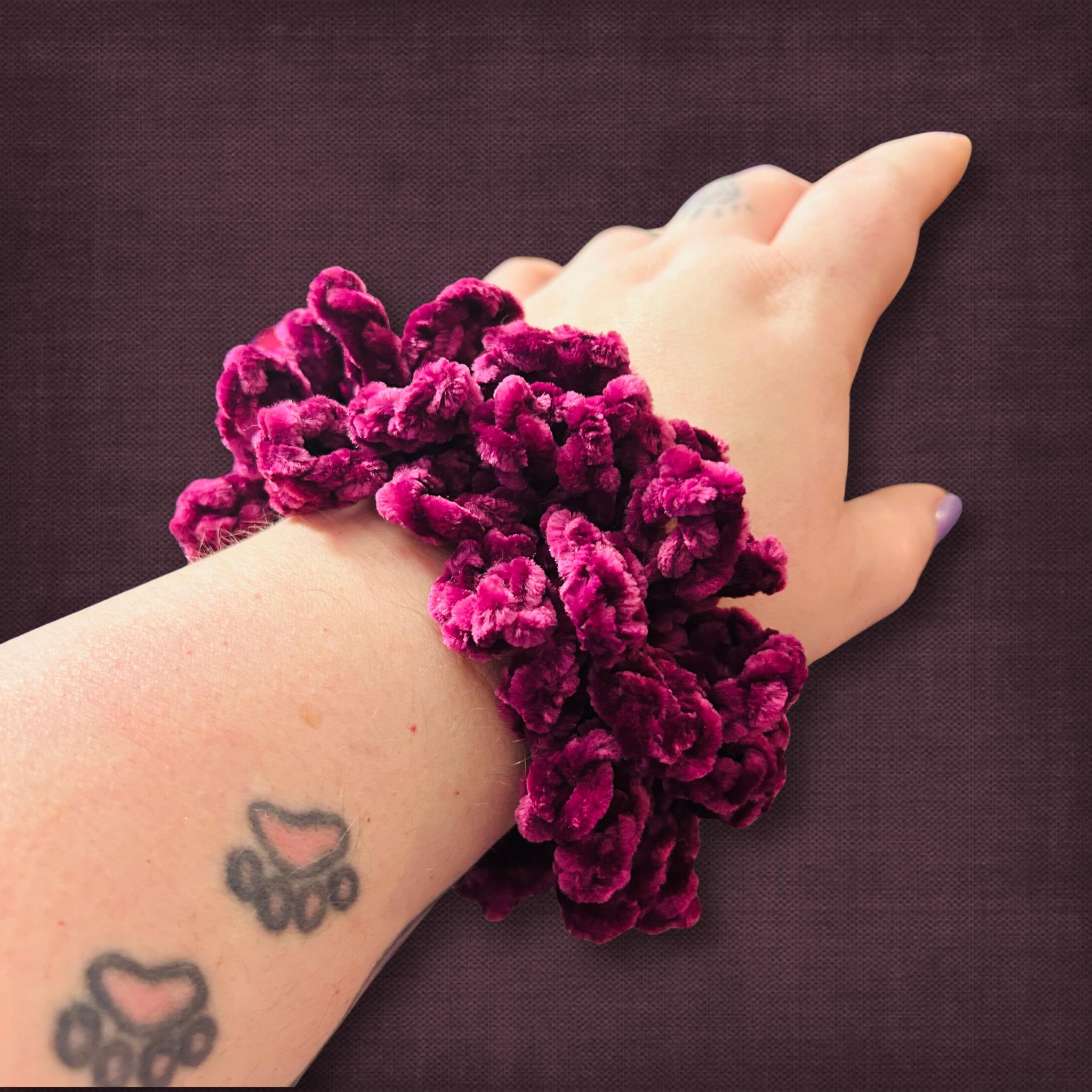 Grape Purple Velvet Scrunchie