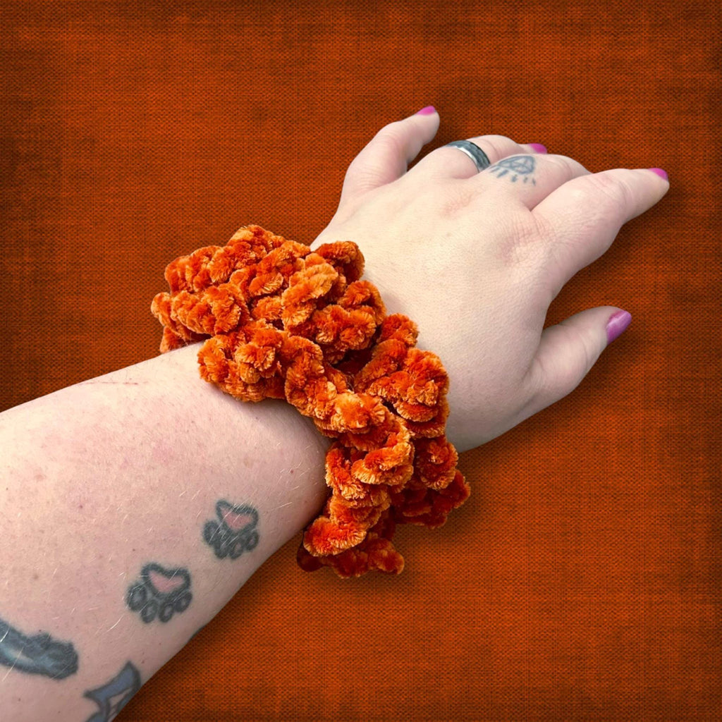 Orange Velvet Scrunchie