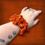 Orange Velvet Scrunchie